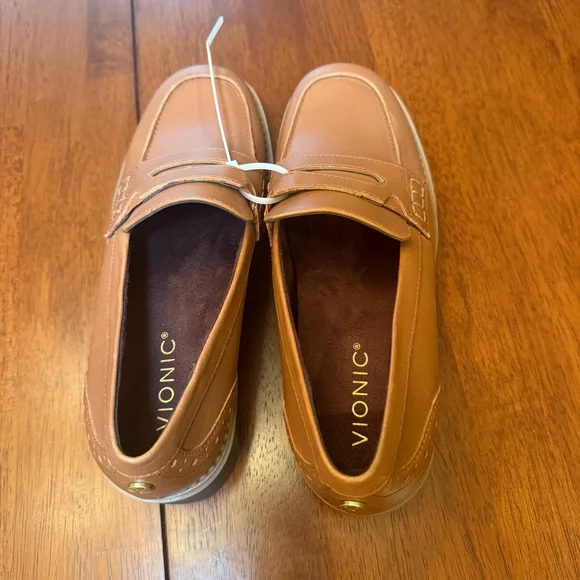 Vionic Tan Leather Loafers - Picture 6 of 12